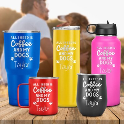 Customized Coffee Mug, All I need Is Coffee and My Dog. Personalized Coffee Mug, Dog Lover Gift, Funny Dog Mug, Funny Mug, Coffee Mug Gift - image1